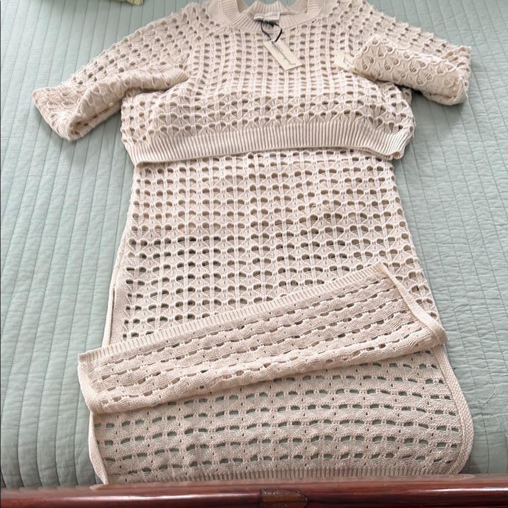 Cream Knit Two-Piece Set